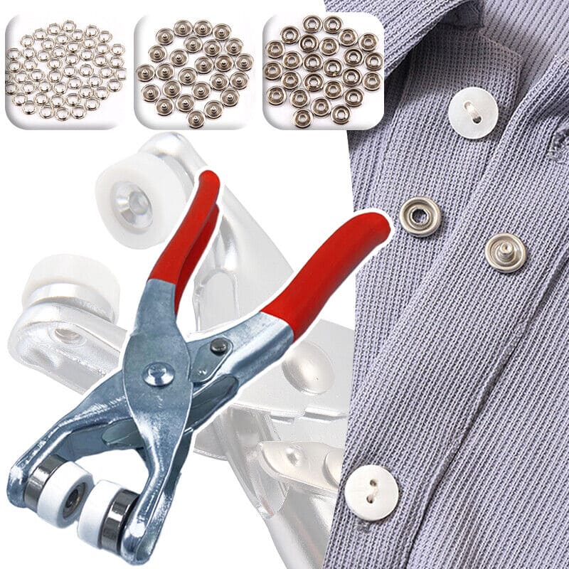 Metal Hand Press Snap Button Pliers Kit With